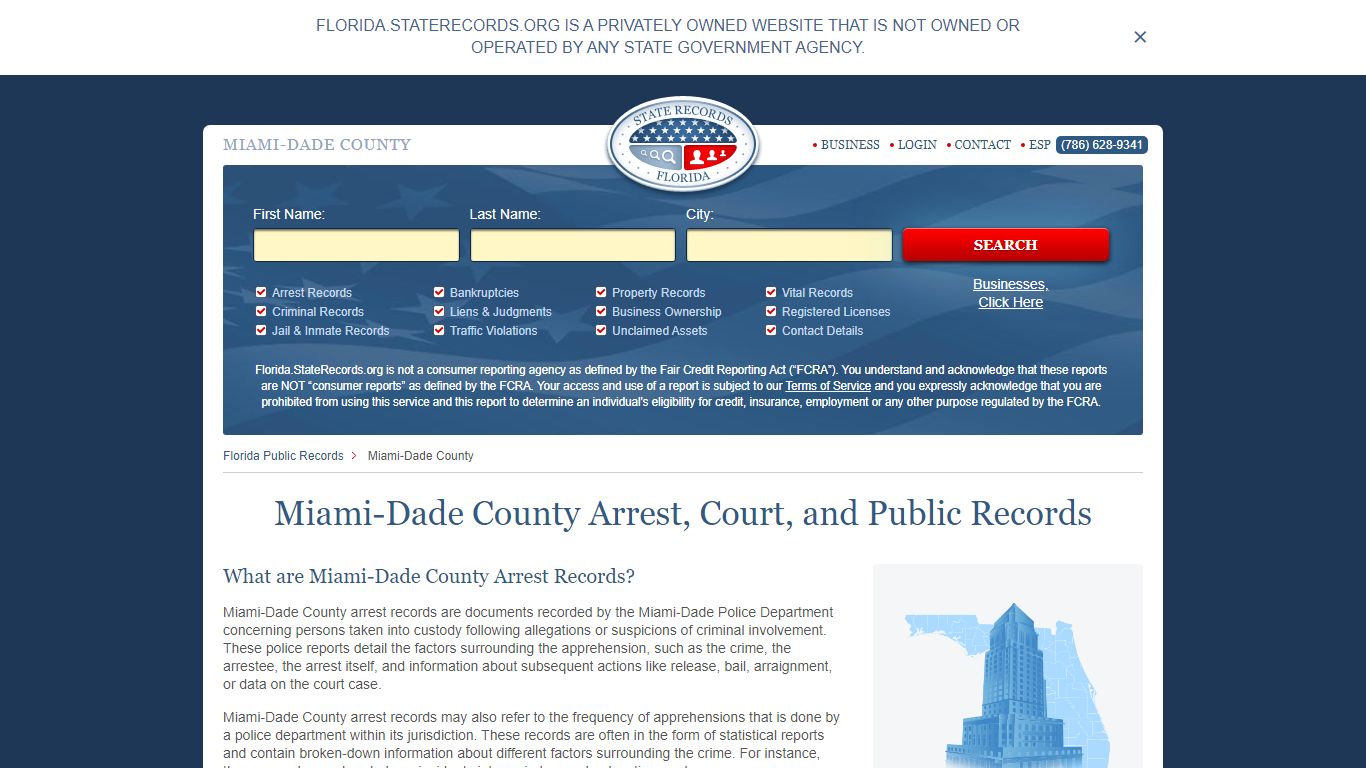 Miami-Dade County Arrest, Court, and Public Records
