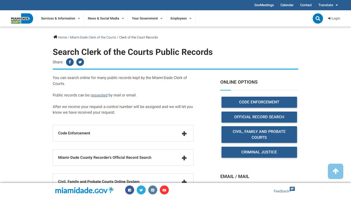 Clerk of the Court Records - Miami-Dade County, Florida